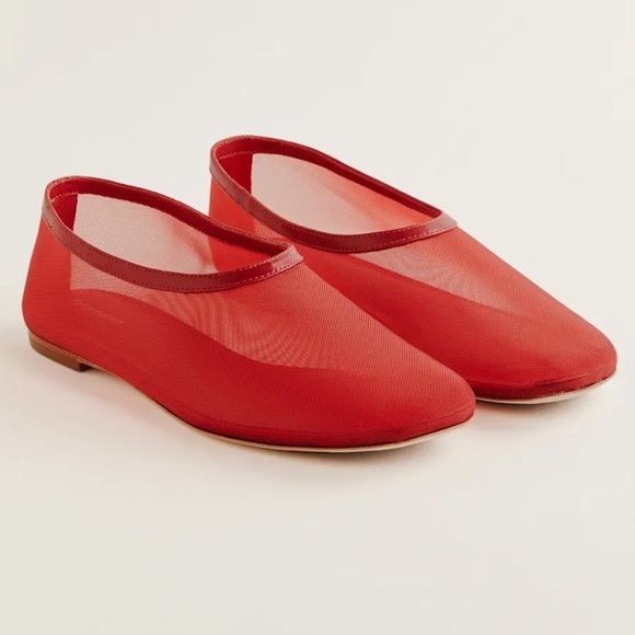 NIB Reformation Britt Ballet Flats Red Mesh 7.5 - Picture 8 of 8